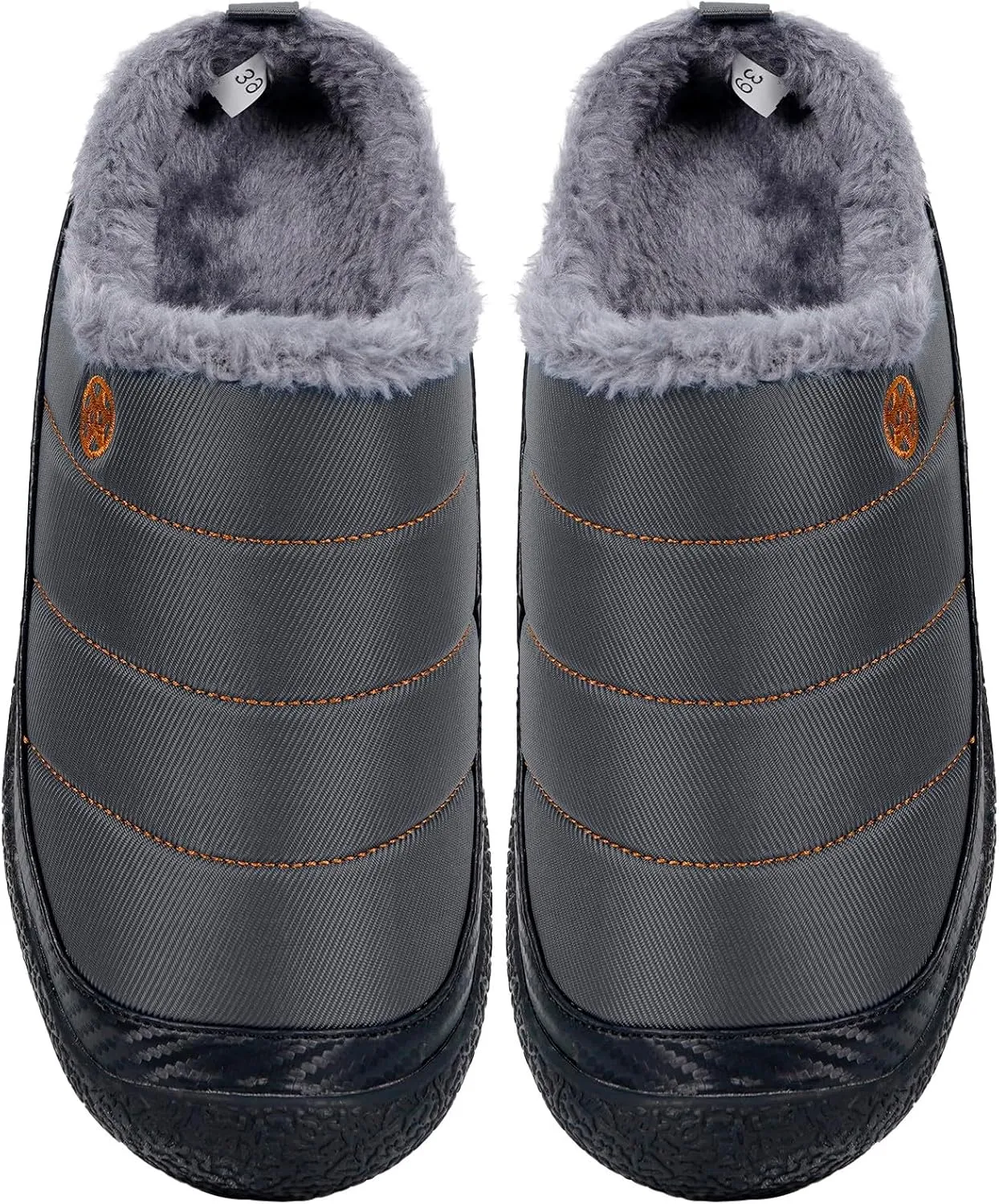 Eagsouni Womens Mens House Slippers Slip on Snow Winter Warm Fully Fur Lined Slippers Indoor Outdoor Shoes