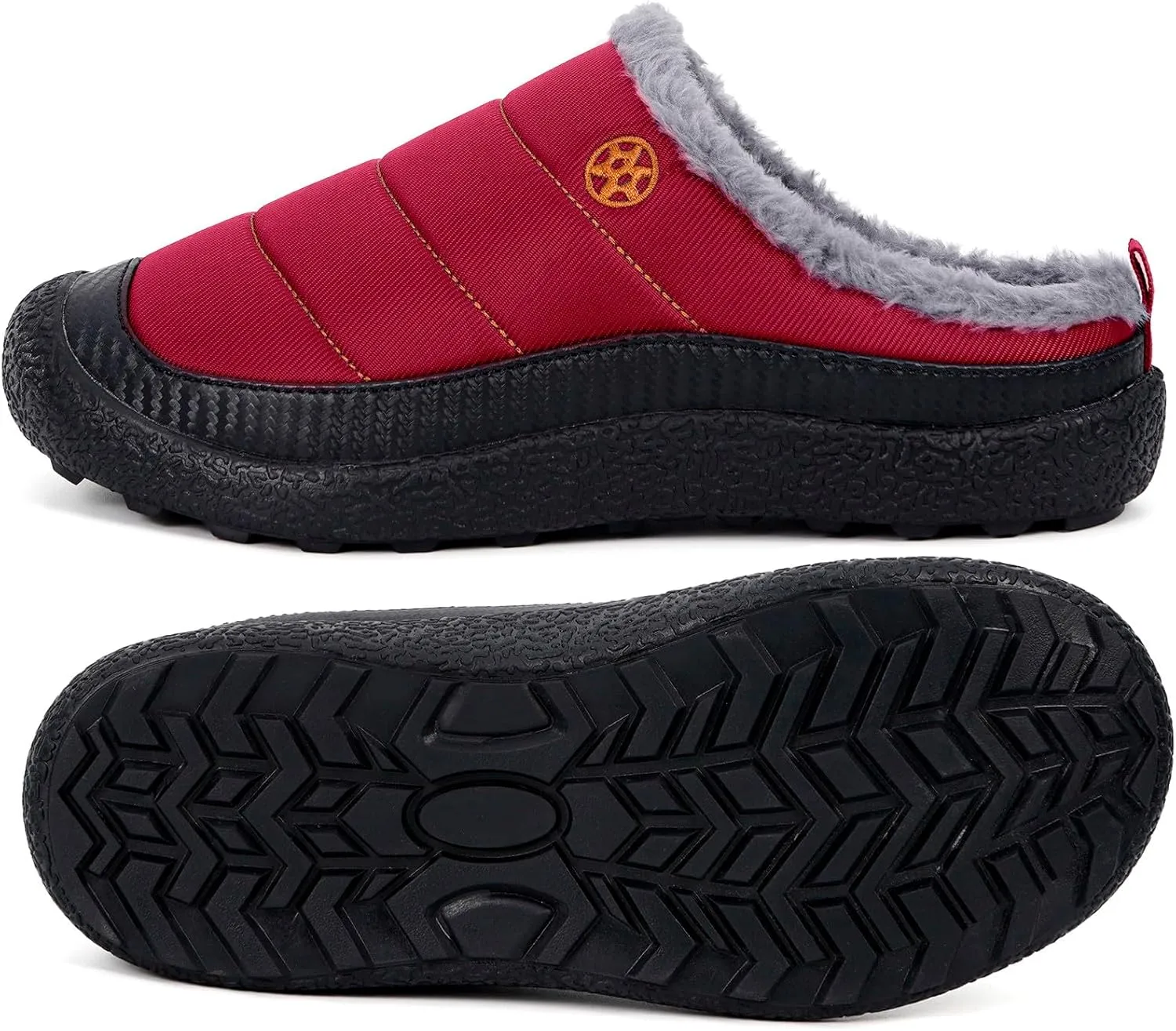Eagsouni Womens Mens House Slippers Slip on Snow Winter Warm Fully Fur Lined Slippers Indoor Outdoor Shoes