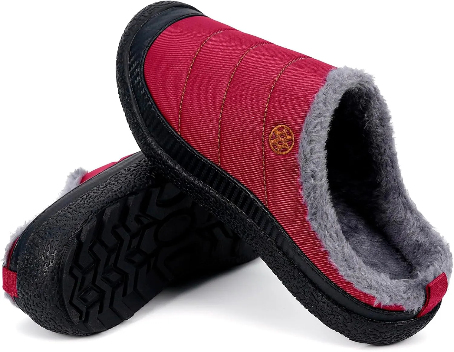 Eagsouni Womens Mens House Slippers Slip on Snow Winter Warm Fully Fur Lined Slippers Indoor Outdoor Shoes