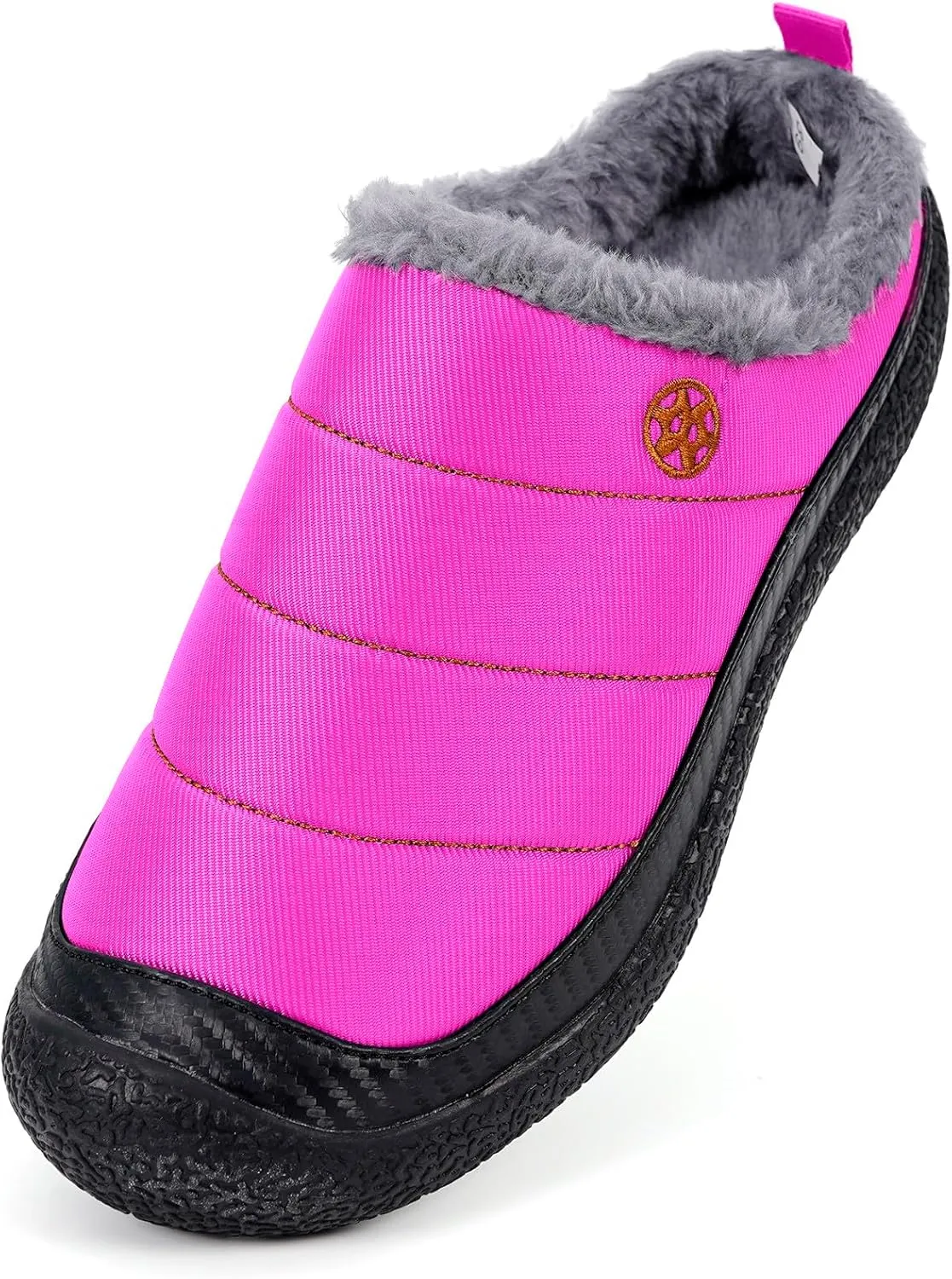 Eagsouni Womens Mens House Slippers Slip on Snow Winter Warm Fully Fur Lined Slippers Indoor Outdoor Shoes
