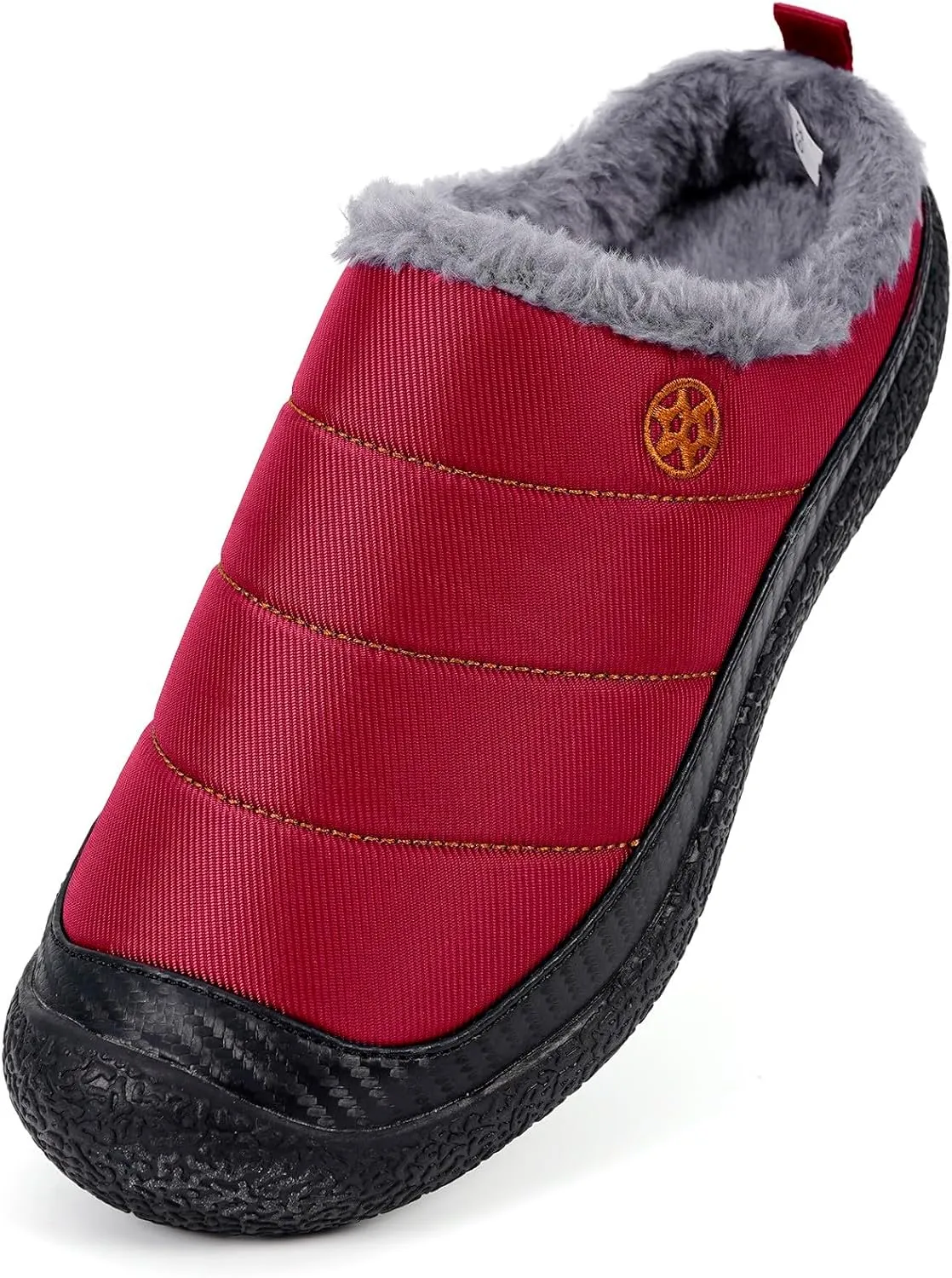 Eagsouni Womens Mens House Slippers Slip on Snow Winter Warm Fully Fur Lined Slippers Indoor Outdoor Shoes