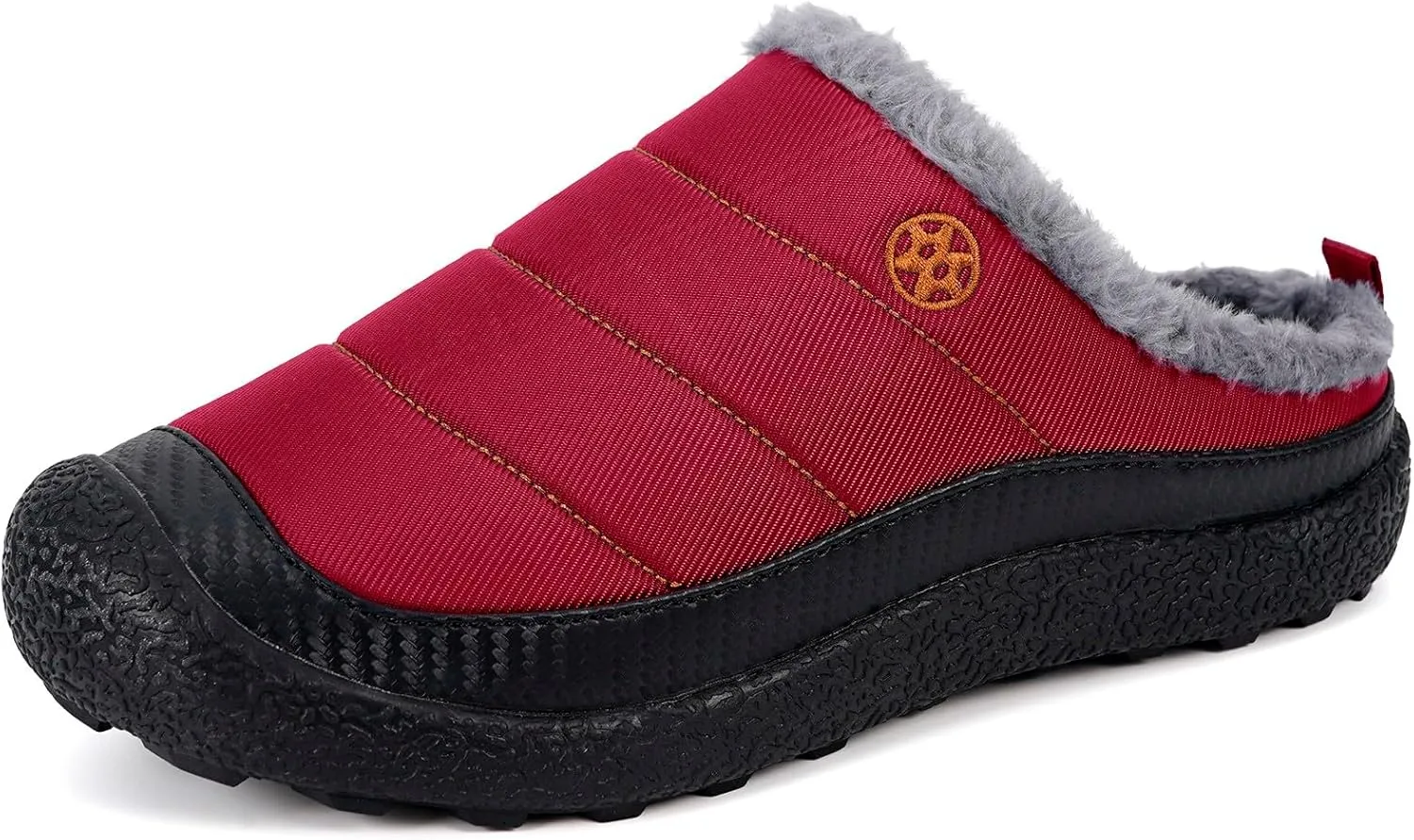 Eagsouni Womens Mens House Slippers Slip on Snow Winter Warm Fully Fur Lined Slippers Indoor Outdoor Shoes