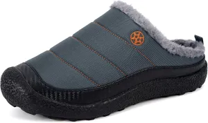 Eagsouni Womens Mens House Slippers Slip on Snow Winter Warm Fully Fur Lined Slippers Indoor Outdoor Shoes