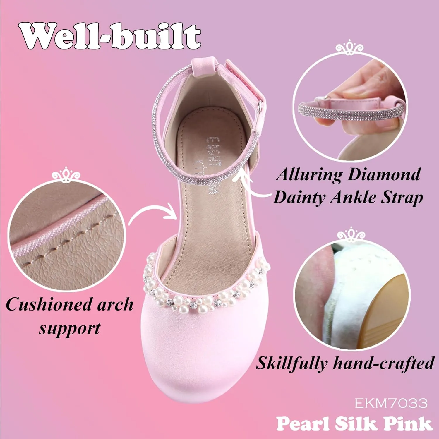 EIGHT KM Girls High Heels - Weeding Party Little Girl Heels Multi-Colored Ages 3-13 Years - High Heels for Girls & Kids - Wide Fit Toddler High Heels High Heels for Kids