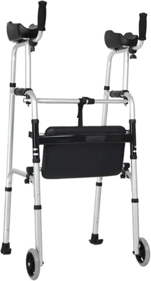Elderly Walking Frame Standard Walkers, Folding Walker with Arm Rest Pad,5" Wheels and Fold-up Legs, Lightweight & Portable,with Storage Bag Interesting Lofty Ambition Thoughtful