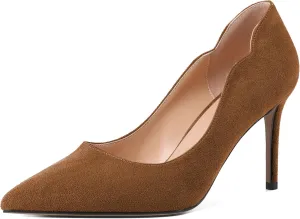 Esvowido Women's High Heel Pumps Heeled Pointed Toe Classic Stiletto Heels Slip on Sexy Evening Party Dress Shoes 3.4 Inch