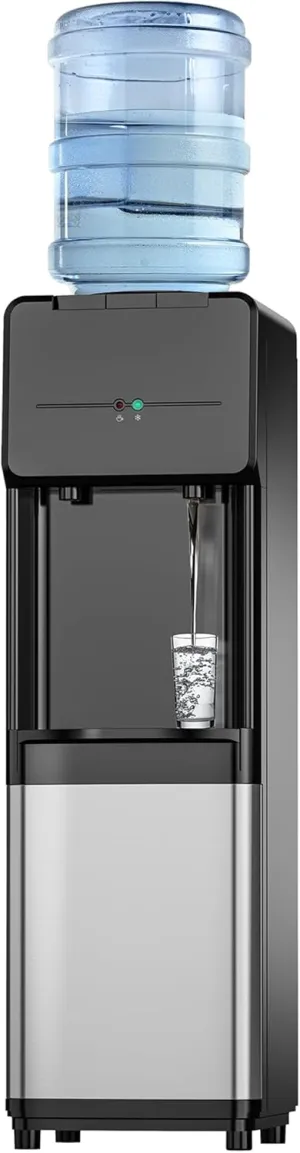 Euhomy Hot & Cold Water Dispenser, Top Loading Water Dispenser for 3 or 5 Gallon Bottles, Top Loading Hot & Cold Water Dispenser with Child Safety Lock, for Office, Home
