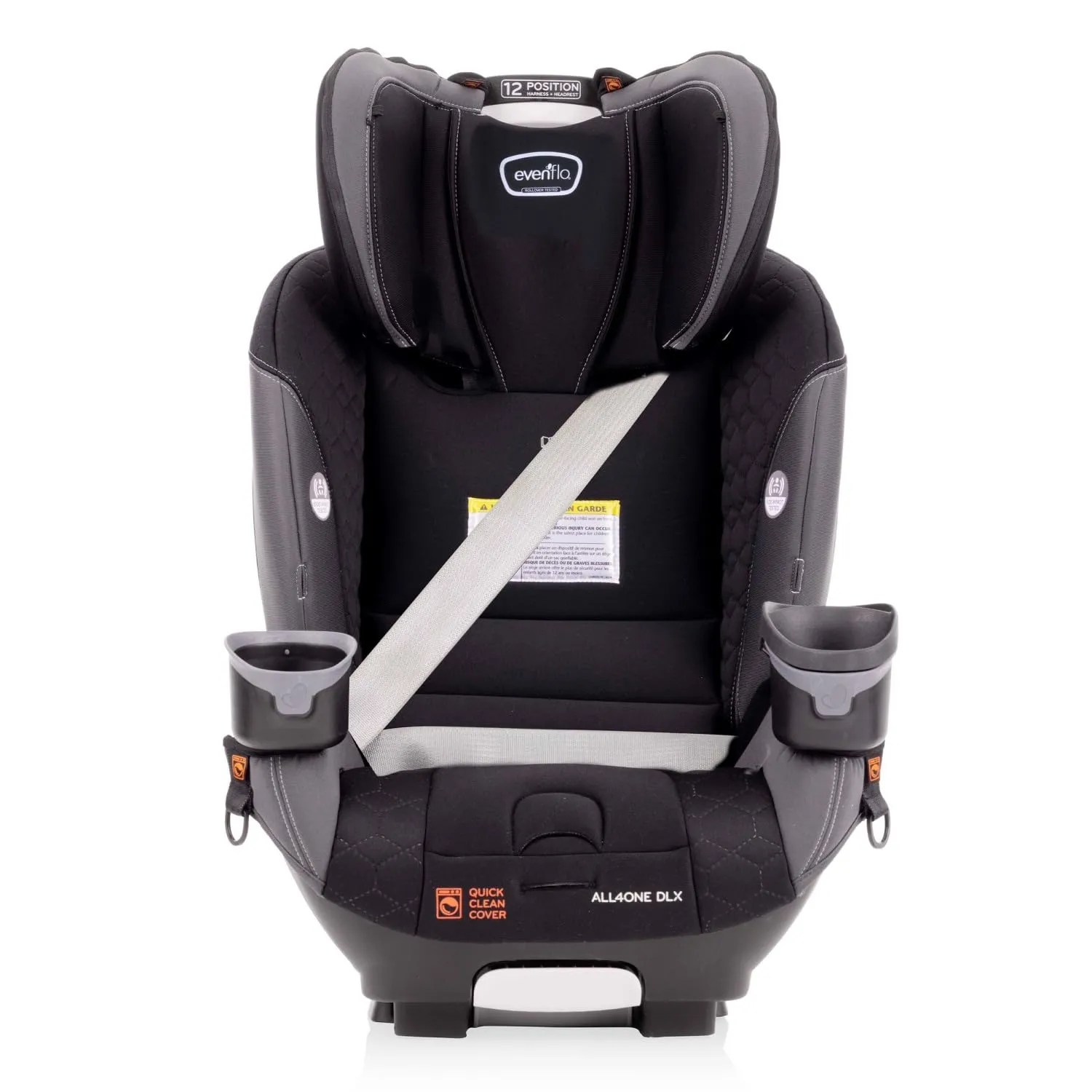 Evenflo EveryFit/All4One 3-in-1 Convertible Car Seat w/Quick Clean Cover (Kingsley Black)