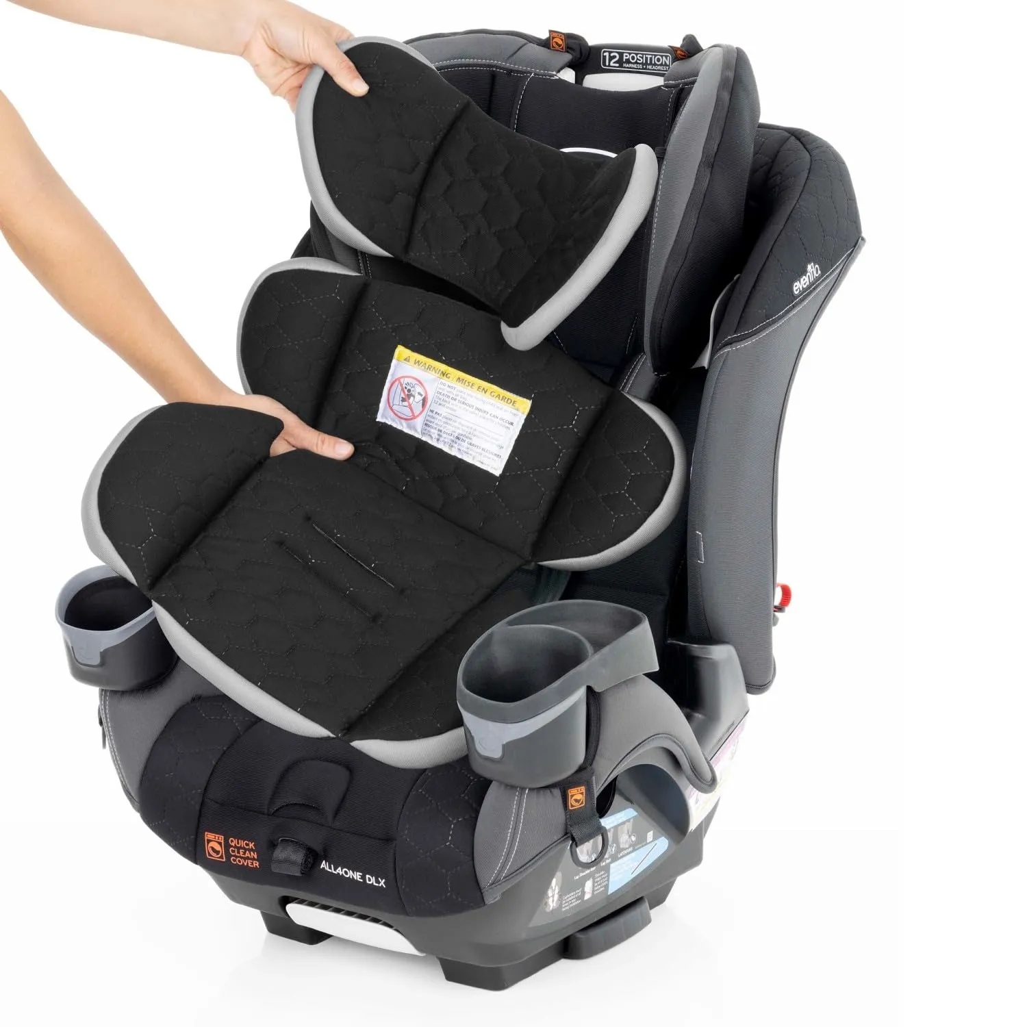 Evenflo EveryFit/All4One 3-in-1 Convertible Car Seat w/Quick Clean Cover (Kingsley Black)