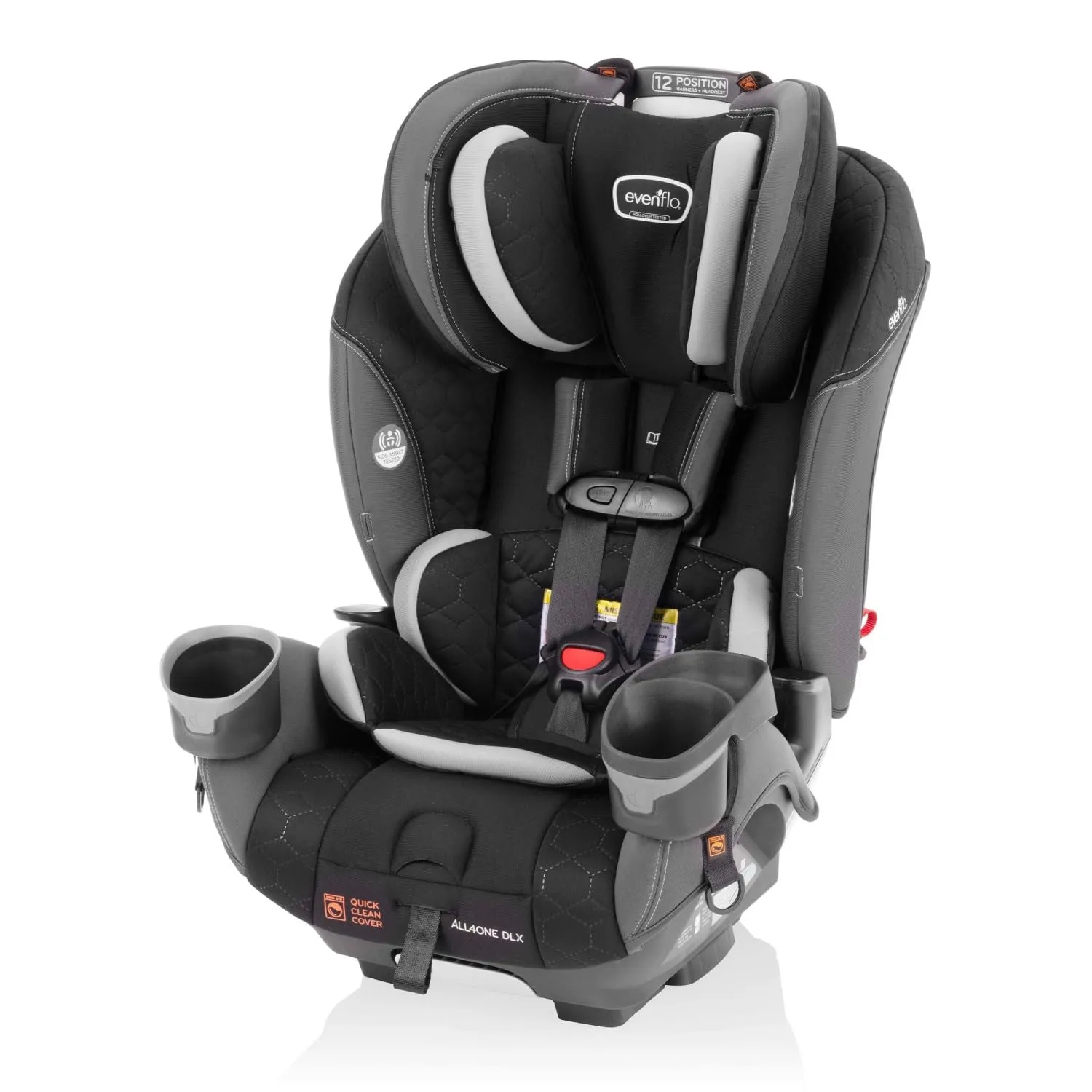 Evenflo EveryFit/All4One 3-in-1 Convertible Car Seat w/Quick Clean Cover (Kingsley Black)