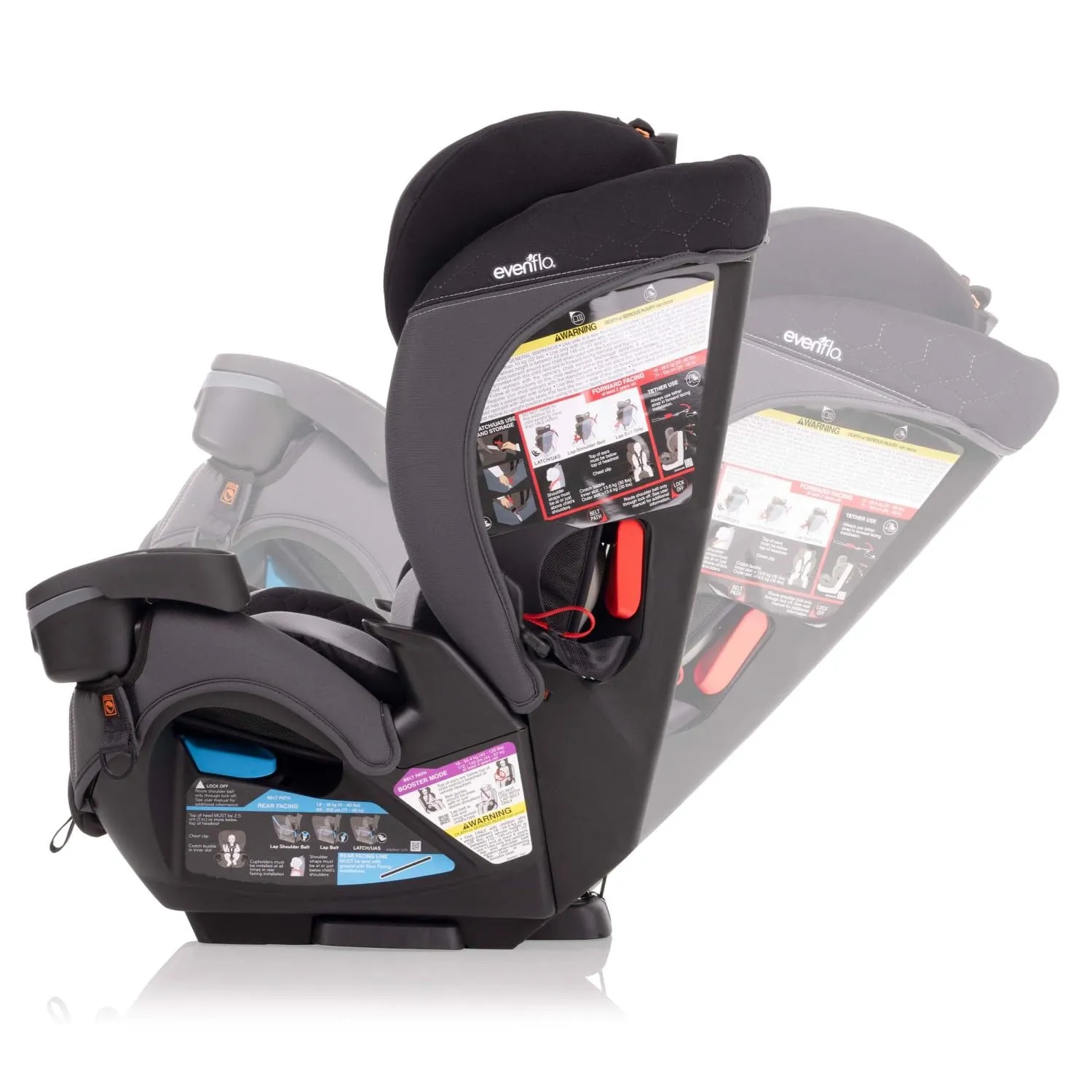 Evenflo EveryFit/All4One 3-in-1 Convertible Car Seat w/Quick Clean Cover (Kingsley Black)