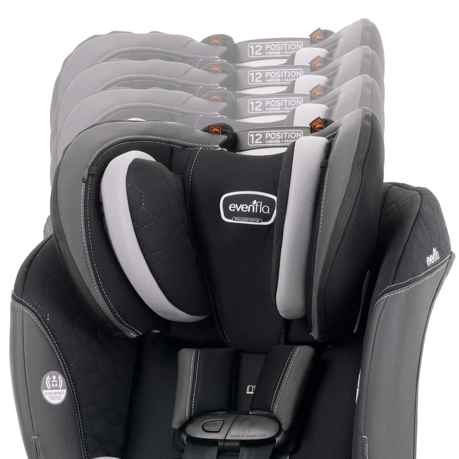 Evenflo EveryFit/All4One 3-in-1 Convertible Car Seat w/Quick Clean Cover (Kingsley Black)