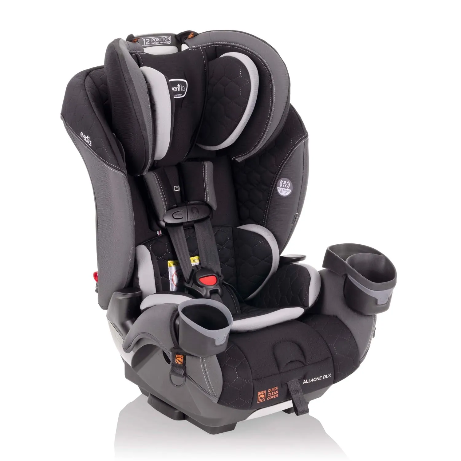 Evenflo EveryFit/All4One 3-in-1 Convertible Car Seat w/Quick Clean Cover (Kingsley Black)