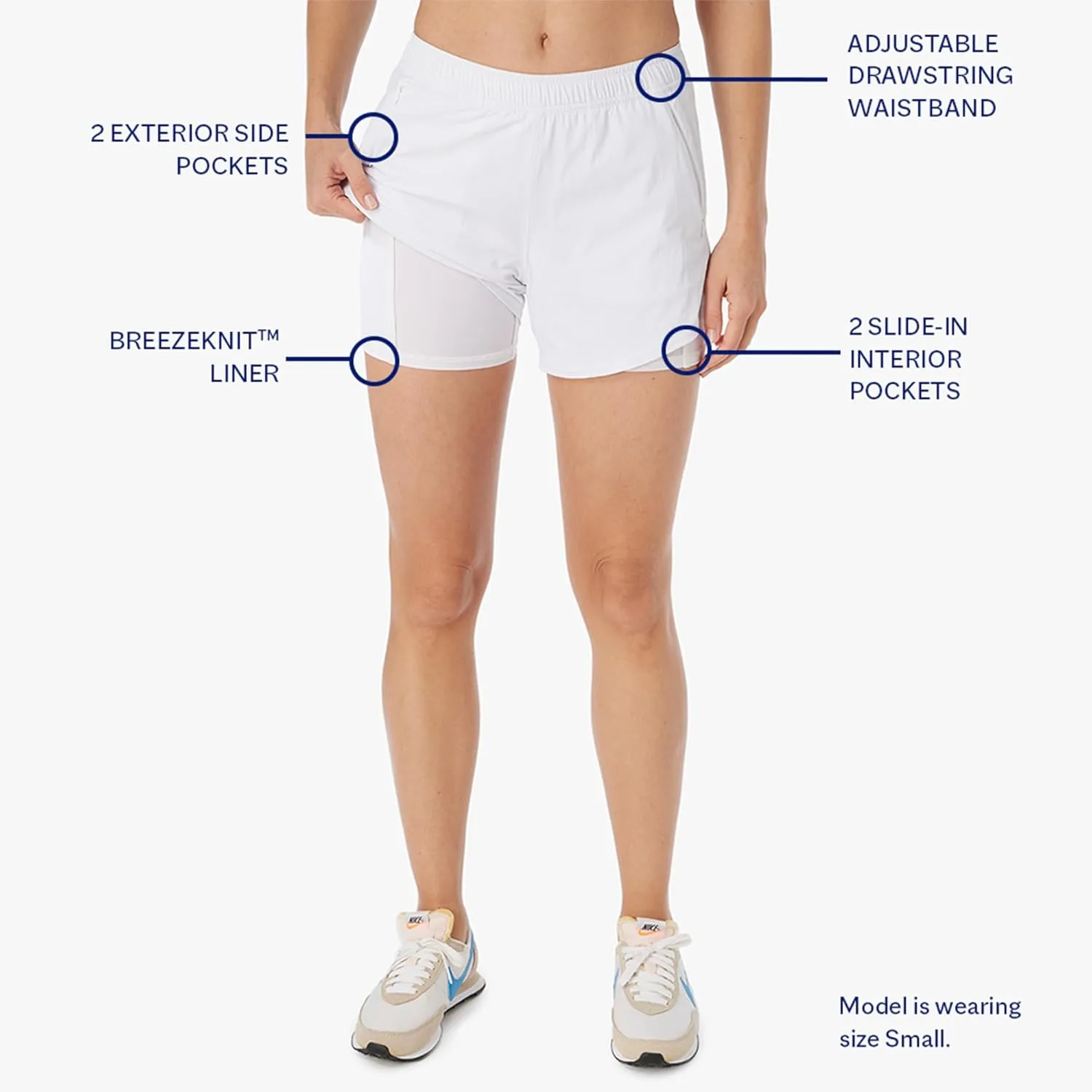 Fair Harbor The Corliss Short –– Women's Athletic Short, 5-Inch Inseam –– Quick Dry with Short Liner