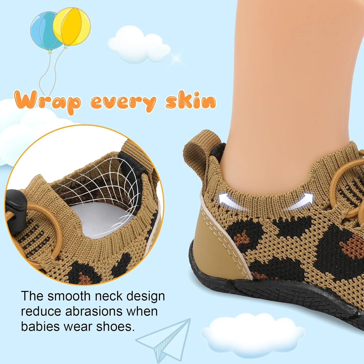 FEETCITY Baby Shoes Boys Girls First Walking Shoes Infant Sneakers Crib Shoes Breathable Lightweight Slip On Shoes