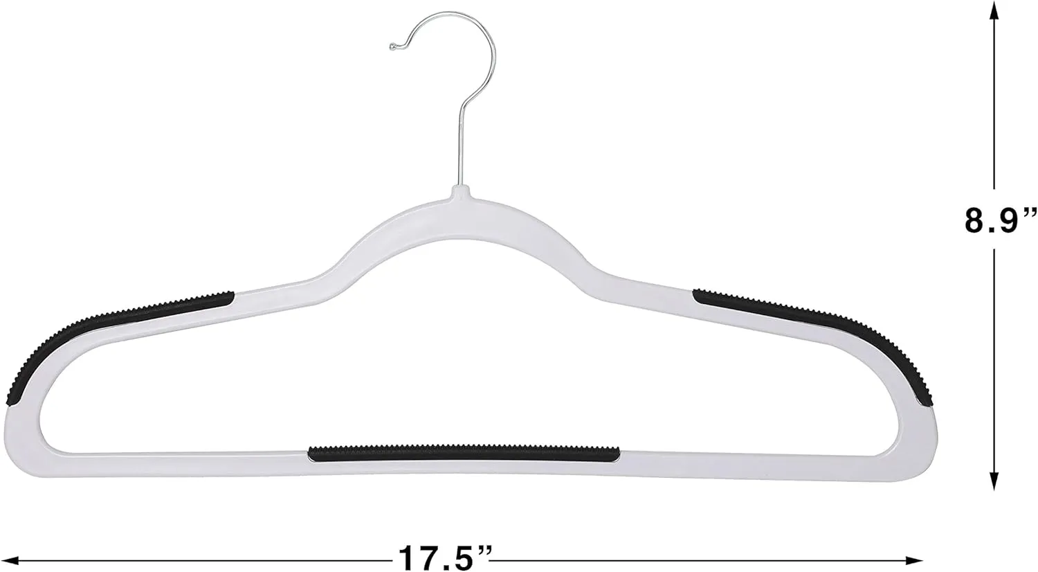 Finnhomy Heavy Duty 50 Pack Plastic Hangers, Clothes Hangers with New Generation Non-Slip Pads,Space Saving Easy Slide Organizer for Bedroom Closet, Great for Shirts, Pants, White