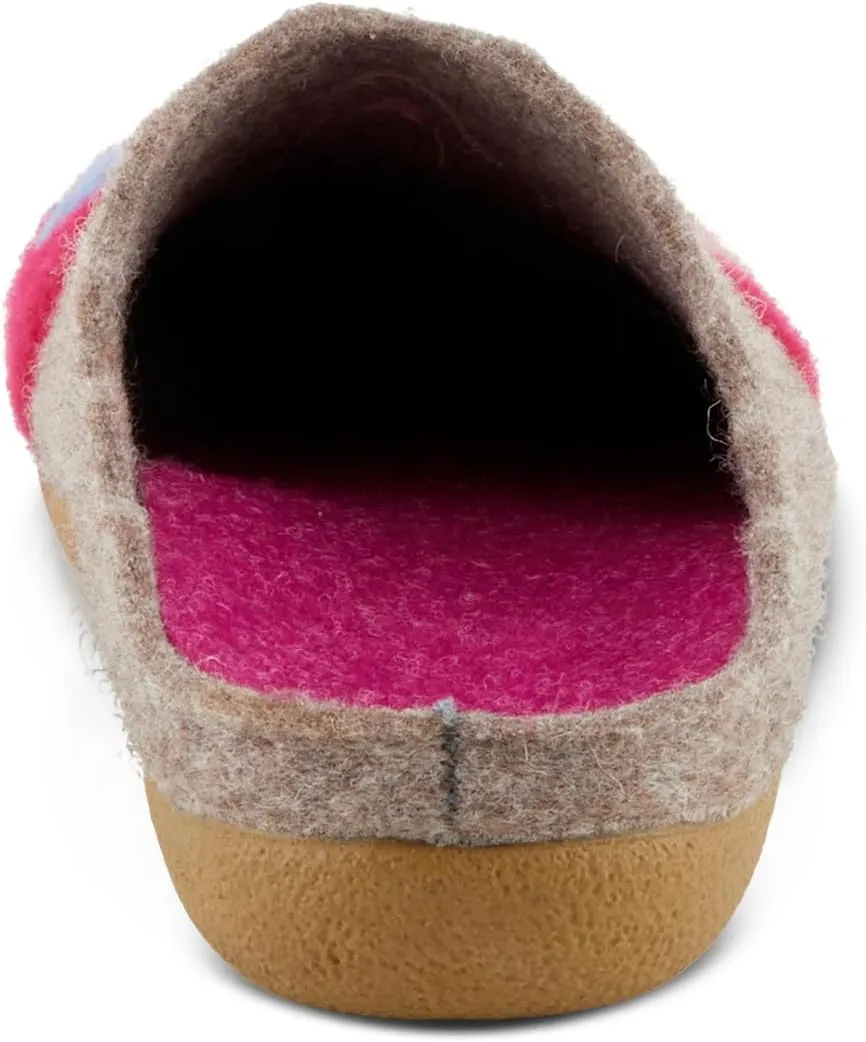 Flexus Spring Step Cuttlecat Cute Slippers for Women Indoor - Wool Felt Kitten Embroidery Comfortable Slide On House Shoes for Women