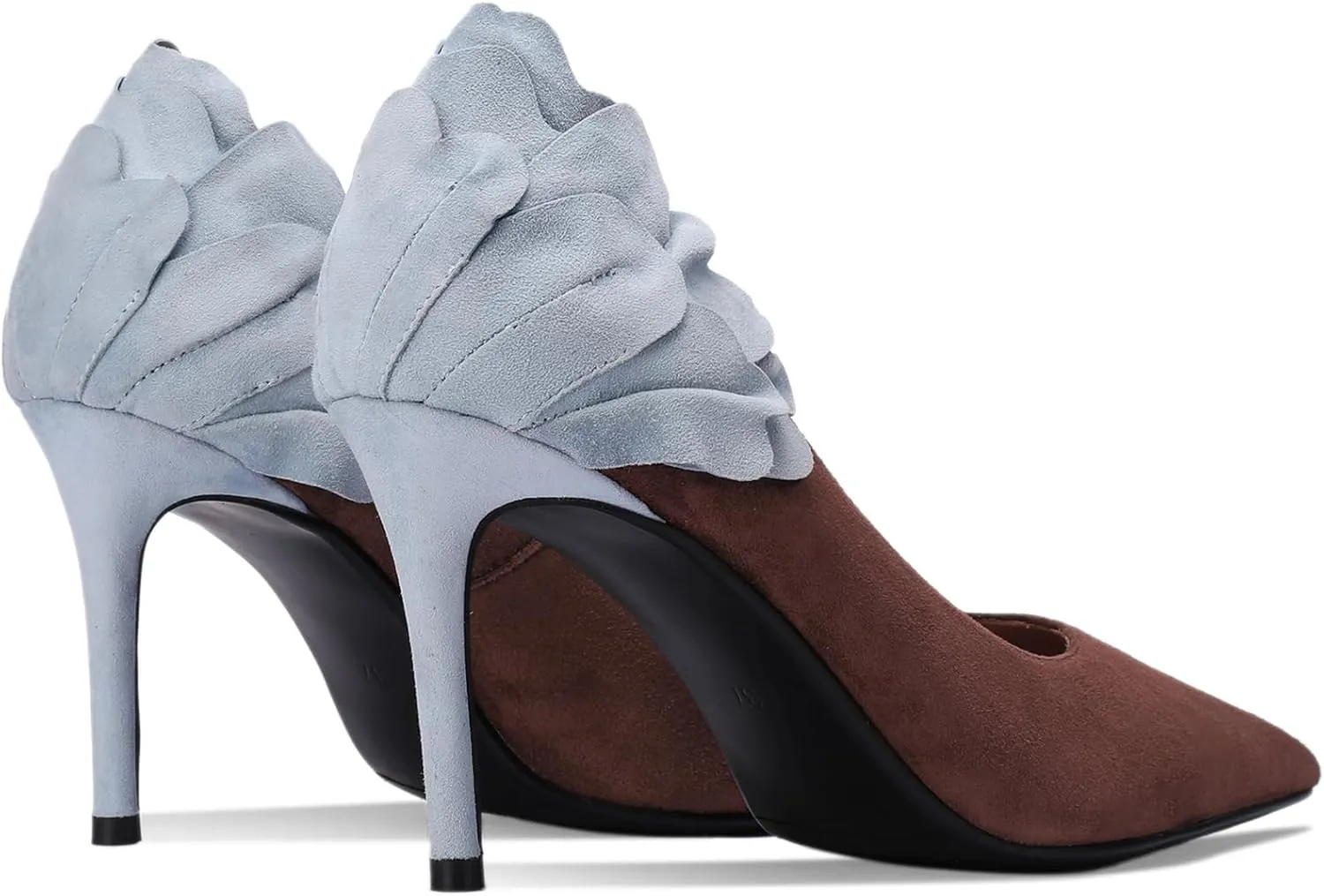 Floral High Heels for Women Stiletto Pointed Toe Pumps Closed Toe Dressy Comfortable Sexy Elegantes Faux Suede Wedding Slip On Formal Prom Sparkly 3 Inch Shoes