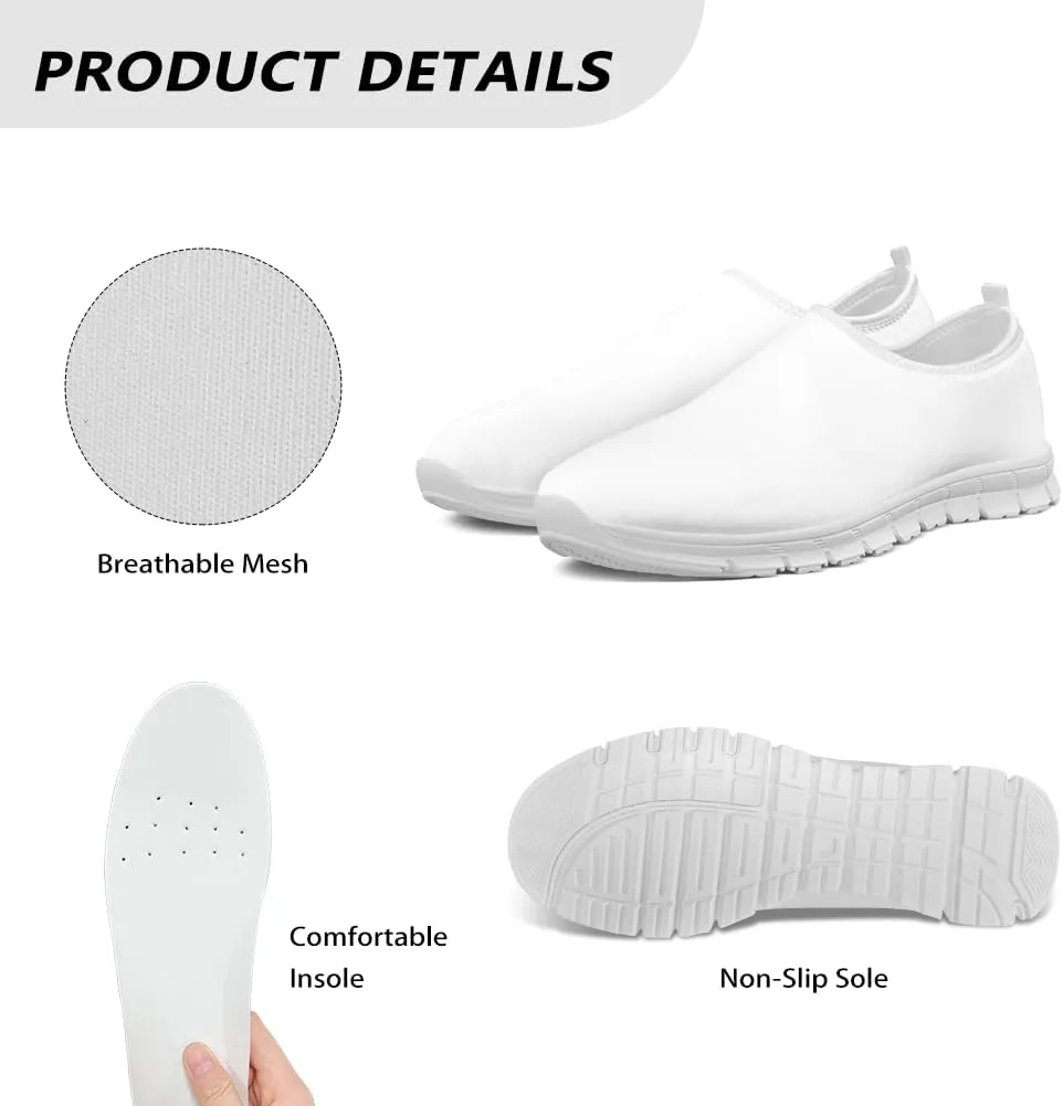 Forchrinse Bee Womens Walking Shoes Mens Slip on Sneakers Arch Support Soft Comfort Loafer Shoes Lightweight for Travel Work Gym