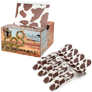 Framar Hair Foils For Highlighting - Cow Print Alligator Clips For Hair Styling