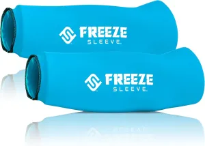 FreezeSleeve Ice and Heat Therapy Sleeve | Reusable Ice Pack Flexible Gel Compression Sleeve for Pain Relief and Recovery of Elbow Knee Ankle Leg Wrist Injuries | Turquoise Large 2 Pieces