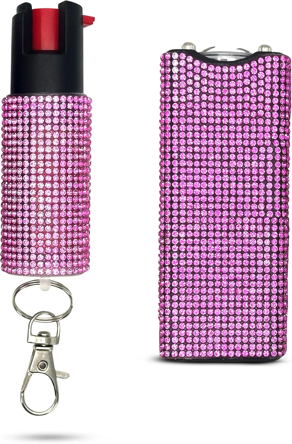 FURY Gem Stone Pepper Spray Stun Gun Combo – Stylish Multi-Color, 12ft Range, UV Dye Identifier, Flashlight, Rechargeable, Self-Defense Kit, Personal Safety, Rhinestone casing