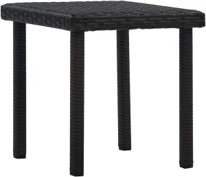 Garden Table Brown Poly Rattan, Powder-Coated Steel Small Durable - Outdoor Furniture for Coffee, Camping, Dining, Kitchen, Picnic and Living