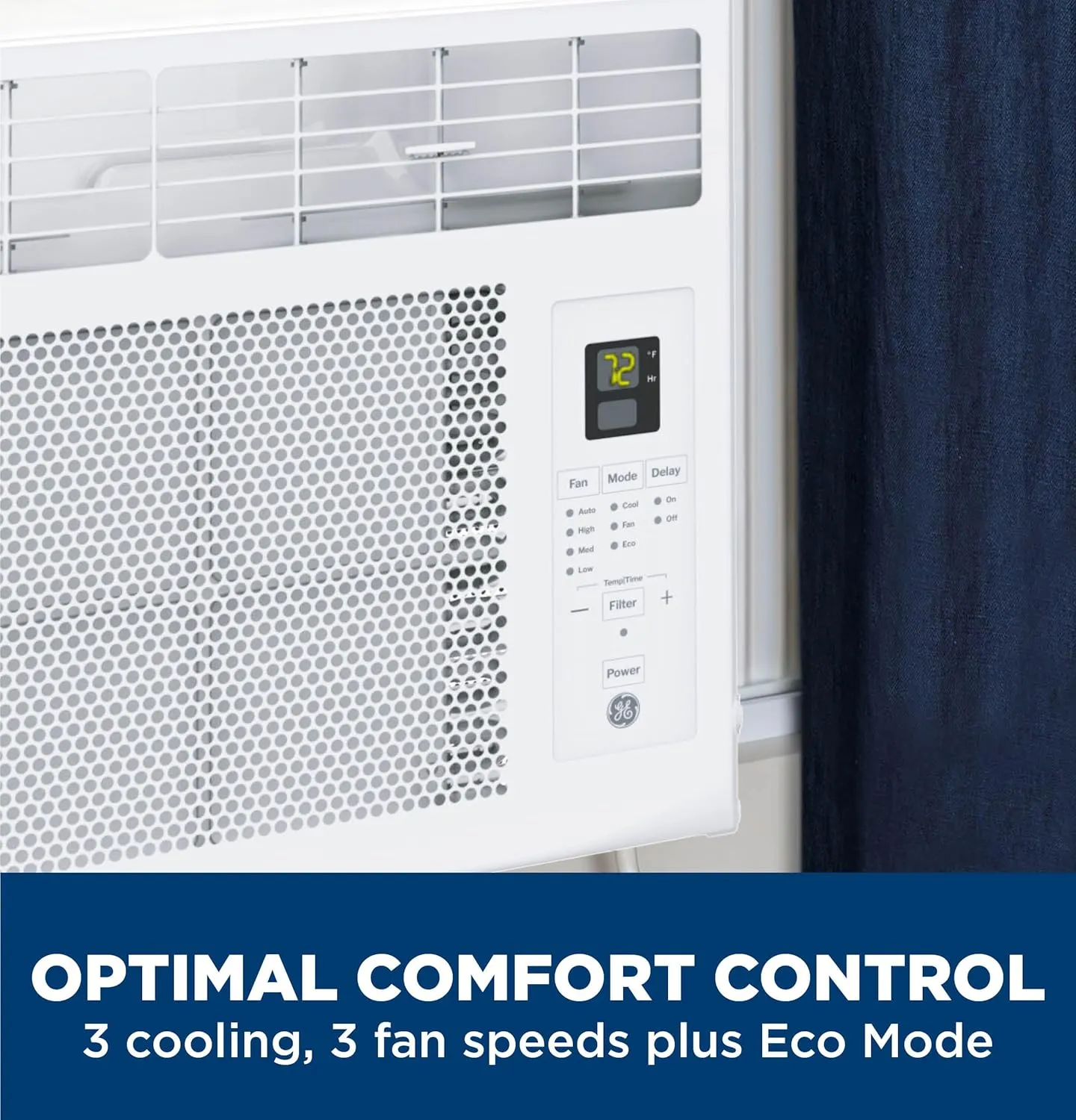 GE Window Air Conditioner Unit, 5,000 BTU with LED Controls for Small Rooms up to 150 sq ft., Adjustable Fan and Cooling Settings, Perfect for Guest or Living Room, Easy Install Kit Included, White