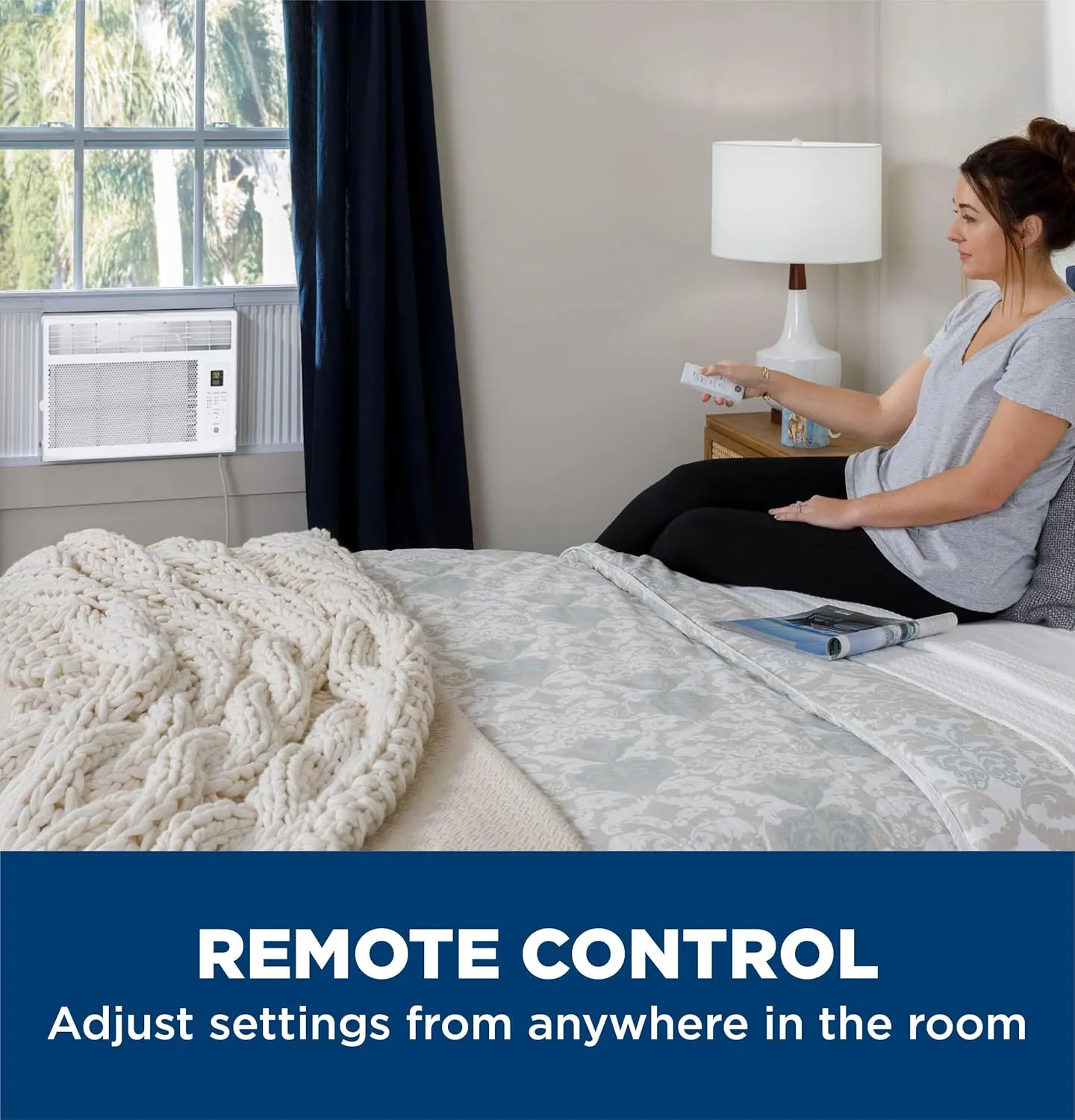 GE Window Air Conditioner Unit, 5,000 BTU with LED Controls for Small Rooms up to 150 sq ft., Adjustable Fan and Cooling Settings, Perfect for Guest or Living Room, Easy Install Kit Included, White