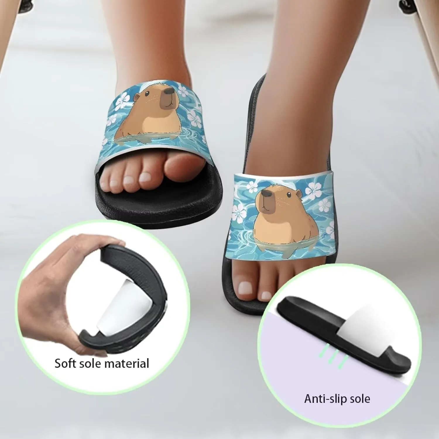 Girls Slide Sandals Lightweight Kids Summer Slippers Suitable Park, Have a Picnic
