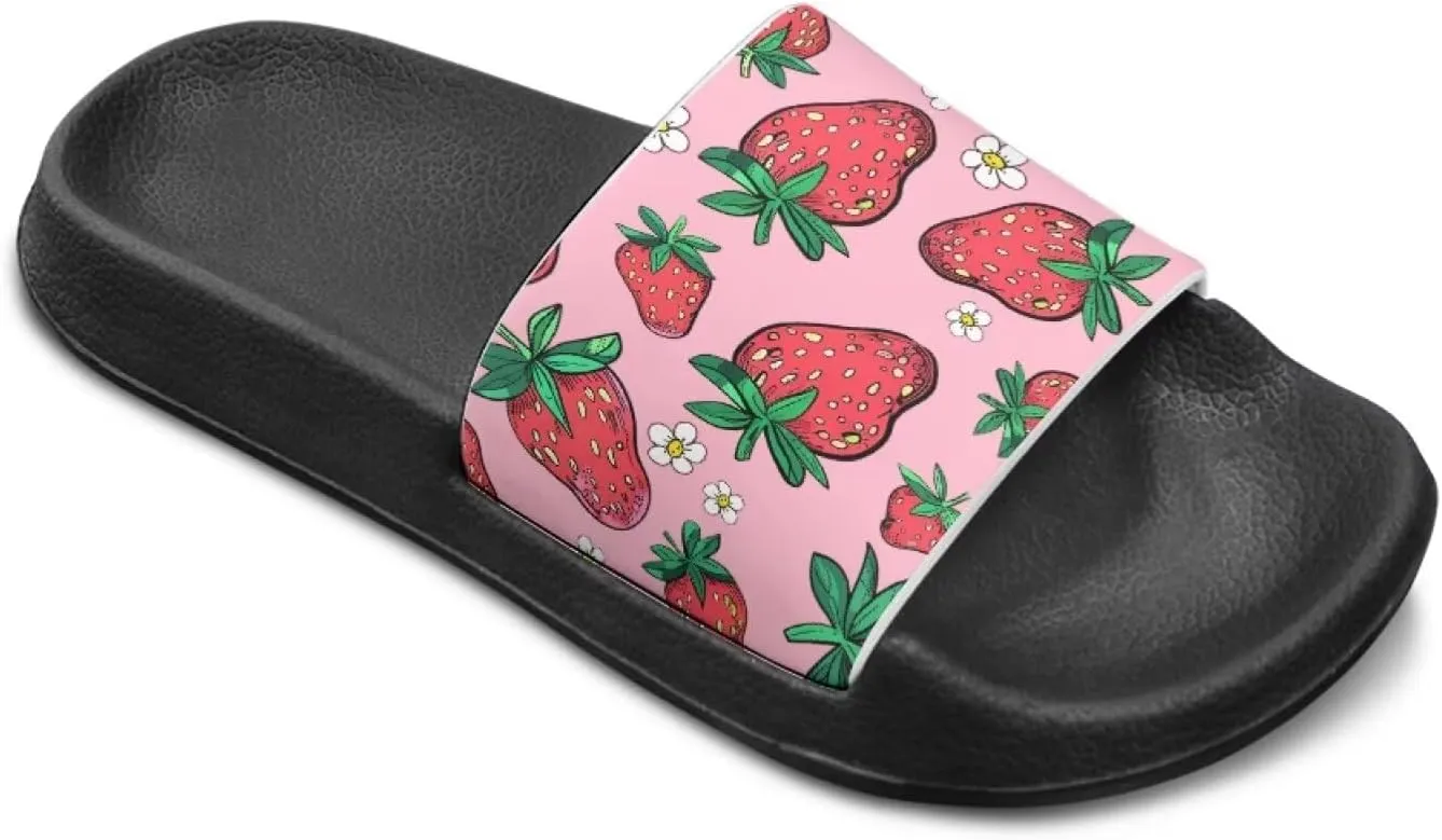 Girls Slide Sandals Non Slip Summer House Slippers Kids Open Toe Beach Slides Stylish Kids Shower Shoes