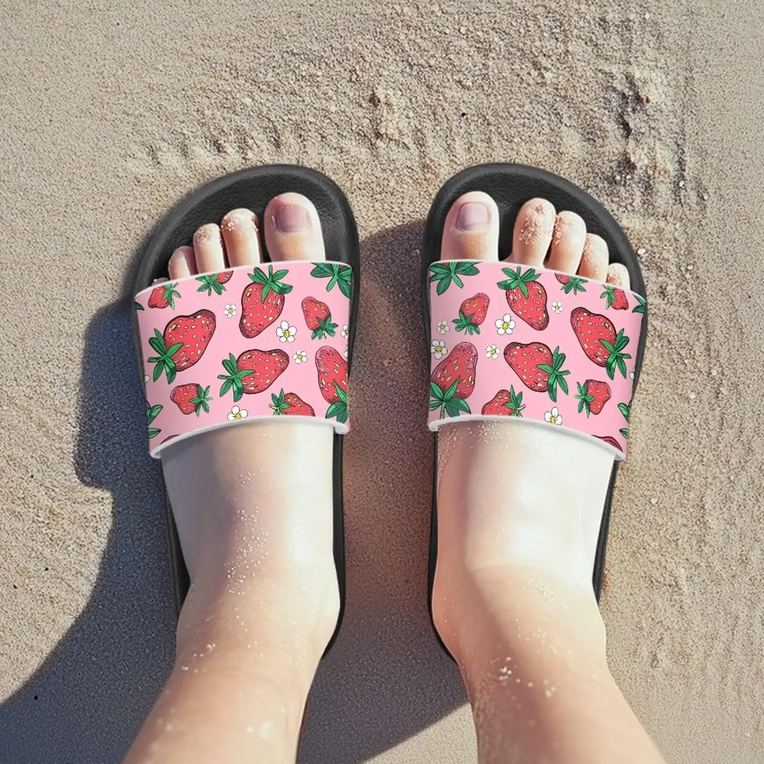 Girls Slide Sandals Non Slip Summer House Slippers Kids Open Toe Beach Slides Stylish Kids Shower Shoes