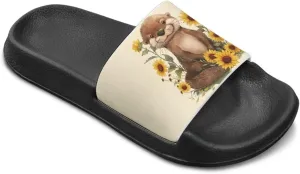 Girls Slides Comfortable Slippers Slides Animal Print Non-slip Shower Shoes Thick Sole House Slide Sandals