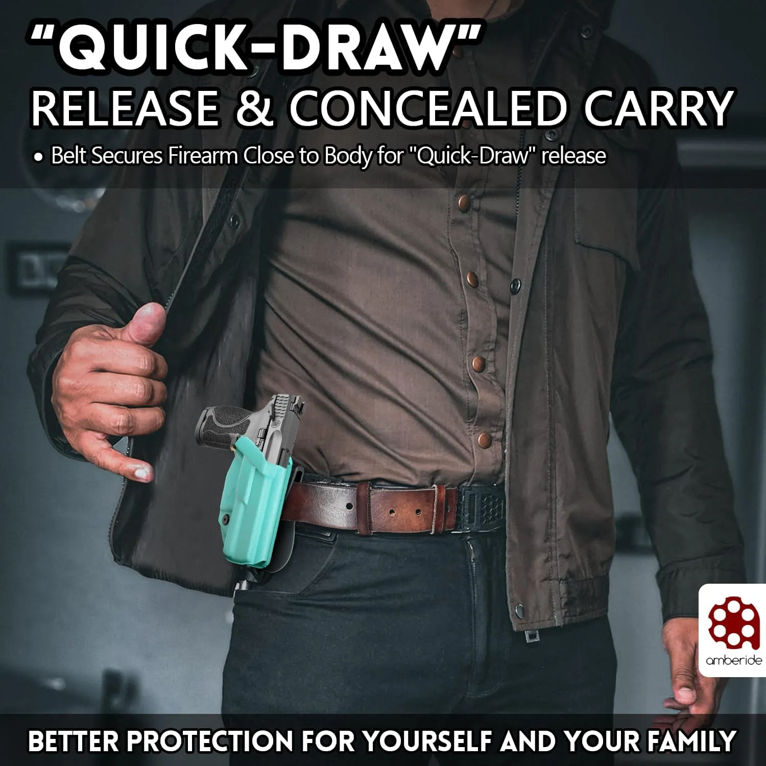 Glock19/19X/44/45/23/32 Holster IWB OWB Kydex Holster Custom Fit: Glock 19 19X 44 45 23 32 (Gen 1-5) Pistol - Inside Waistband Concealed Carry - Adj. Cant & 'Posi-Click' Retention - No Wear No Jitter