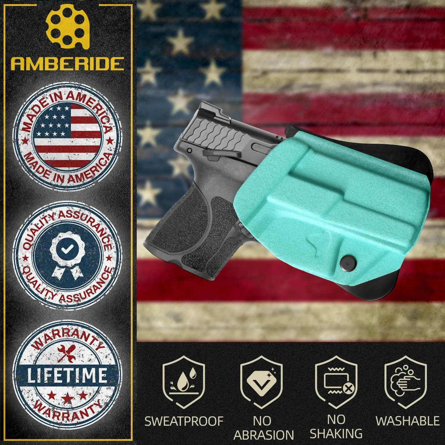 Glock19/19X/44/45/23/32 Holster IWB OWB Kydex Holster Custom Fit: Glock 19 19X 44 45 23 32 (Gen 1-5) Pistol - Inside Waistband Concealed Carry - Adj. Cant & 'Posi-Click' Retention - No Wear No Jitter