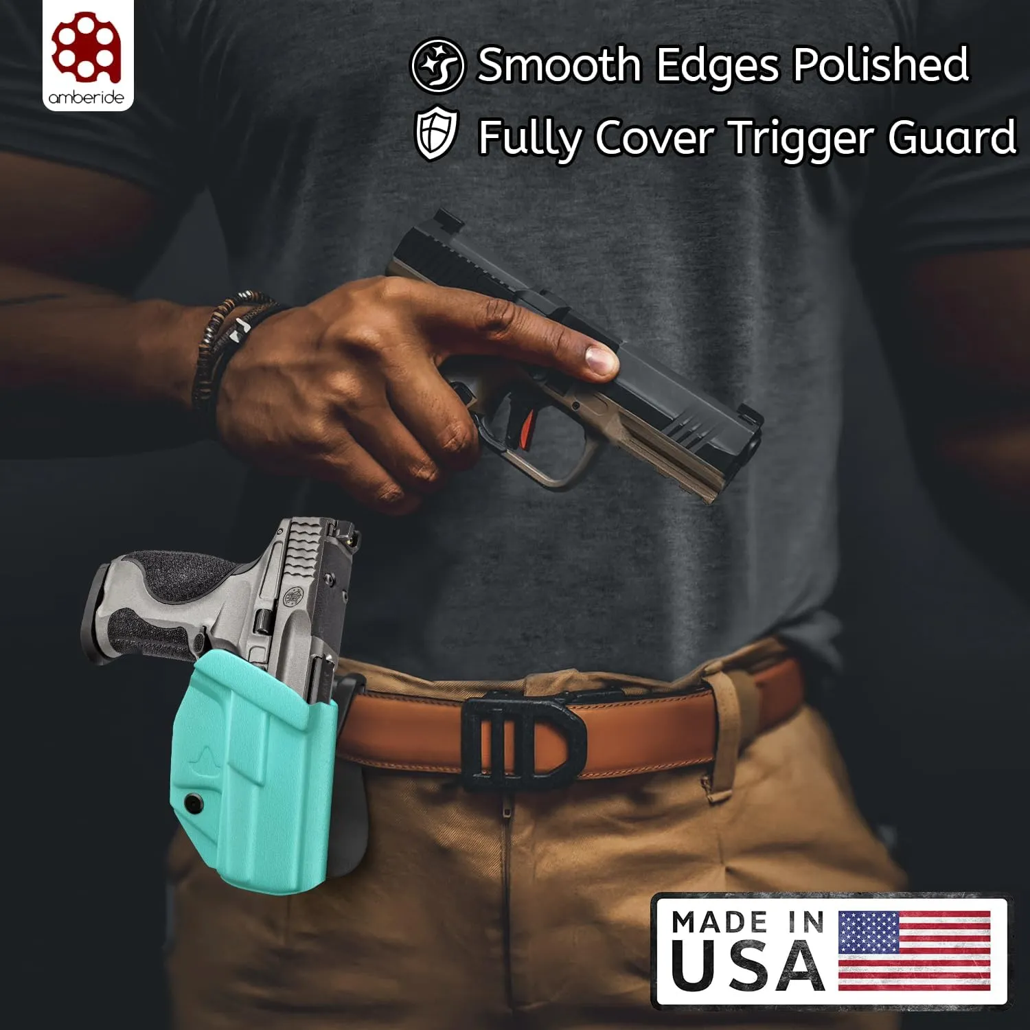 Glock19/19X/44/45/23/32 Holster IWB OWB Kydex Holster Custom Fit: Glock 19 19X 44 45 23 32 (Gen 1-5) Pistol - Inside Waistband Concealed Carry - Adj. Cant & 'Posi-Click' Retention - No Wear No Jitter