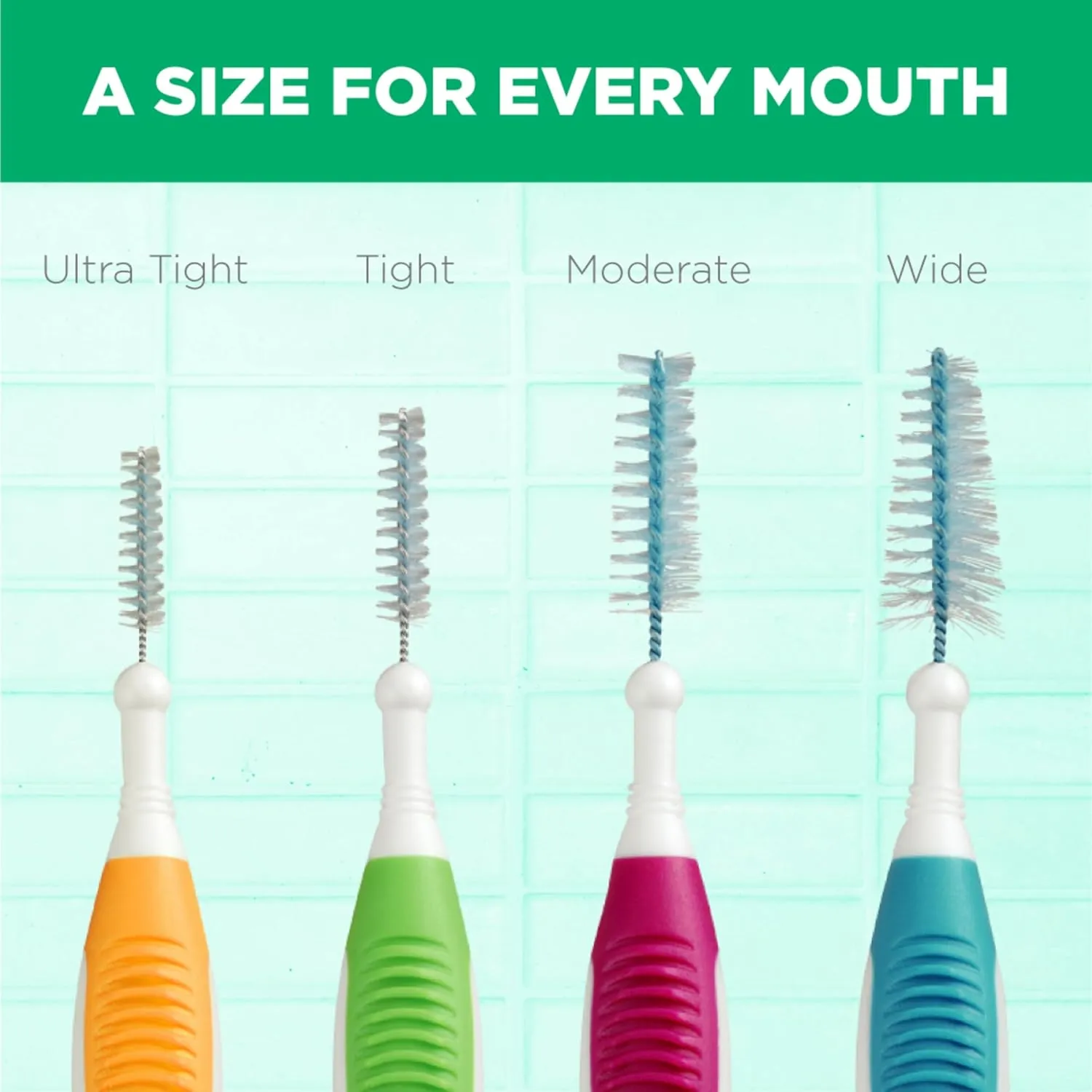 GUM Proxabrush Go-Betweens - Wide - Interdental Brushes - Soft Bristled Dental Picks for Plaque Removal Health - Safe for Braces & Dental Devices, 10 Count (Pack of 4)