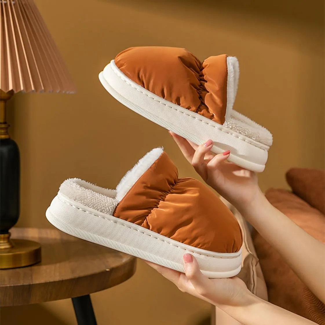 HANDKEI Women's Slippers Cute Rabbit Winter Anti slip Home Slippers Warm Plush Non slip Indoor and Outdoor Shoes