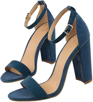 Hee grand Women's Heels Closed Toe Ankle Strap Chunky Block High Heel Sandals Dress Evening Party Platform Pump Shoes