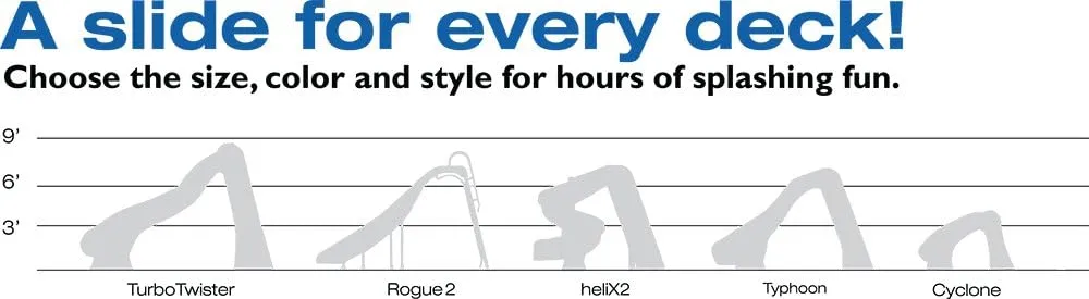 HELIX S.R.Smith heliX2 640-209-58124 S.R.Smith Pool Slide For In-Ground Pool, Gray Granite