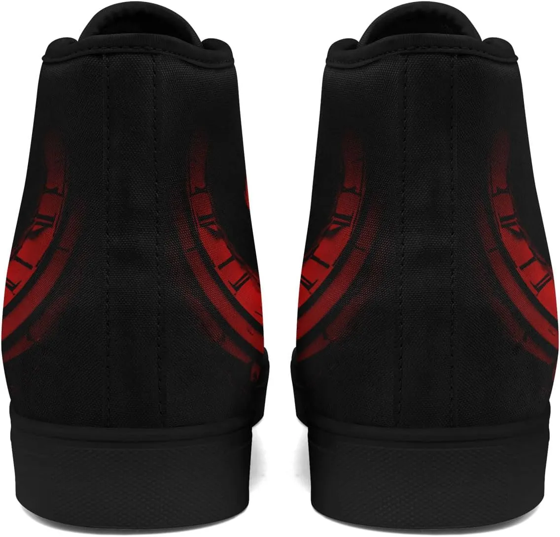 High-top Skull Canvas Sneaker for Men Women Punk Gothic Fashion Unisex Trendy Flame Walking Casual Flat Walking Shoes