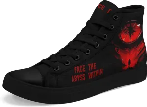 High-top Skull Canvas Sneaker for Men Women Punk Gothic Fashion Unisex Trendy Flame Walking Casual Flat Walking Shoes