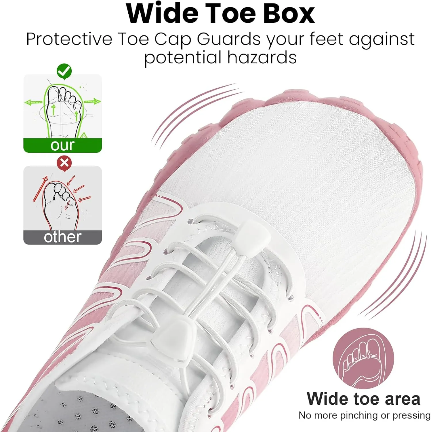 Hike Barefoot Water Shoes Women Men, Pro Grounded Footwear Womens Mens Breathable Wide Toe Box Grounding Unisex for Outdoor Beach Swim Pool Hiking Kayaking Surfing