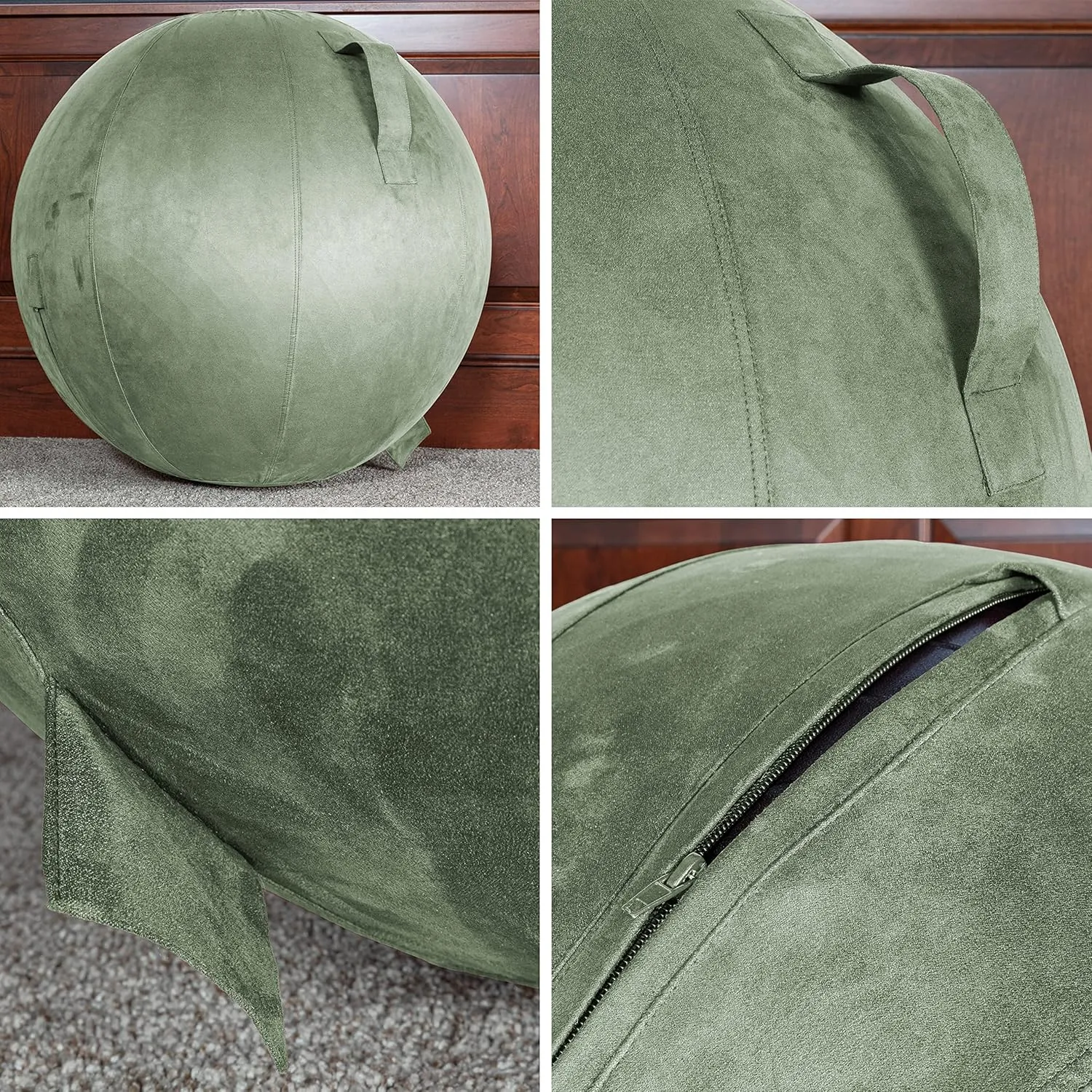 Husband Pillow Exercise Ball, Cover with Pump for Yoga, Pilates, Fitness Balance Stability, Office Ball Chair Seat. Soft & Slip Resistant, Pro Guide
