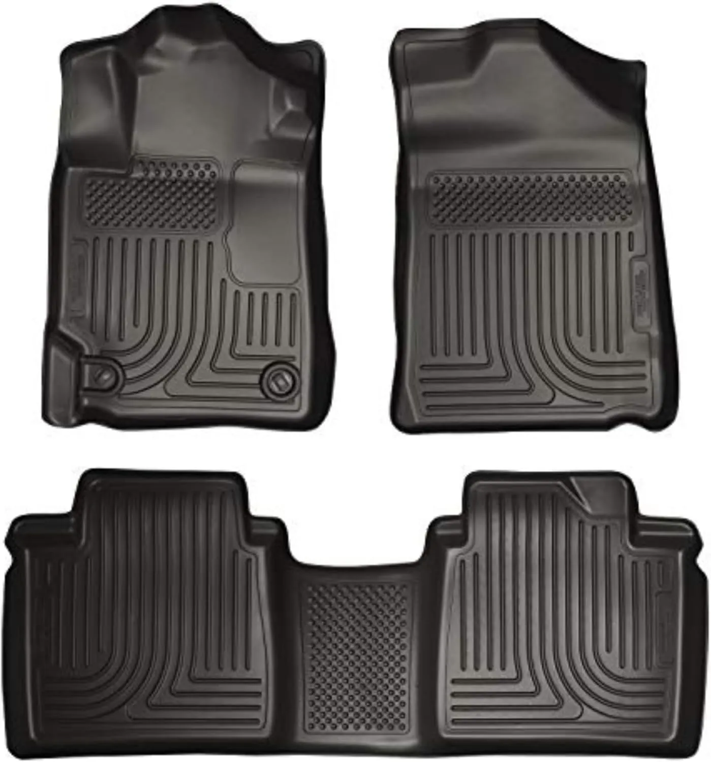 Husky Liners Weatherbeater Floor Mats | Fits 2007 - 2011 Toyota Camry | Front & 2nd Row, 3-pc Black - 98511