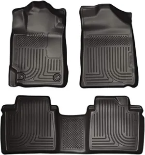 Husky Liners Weatherbeater Floor Mats | Fits 2007 - 2011 Toyota Camry | Front & 2nd Row, 3-pc Black - 98511