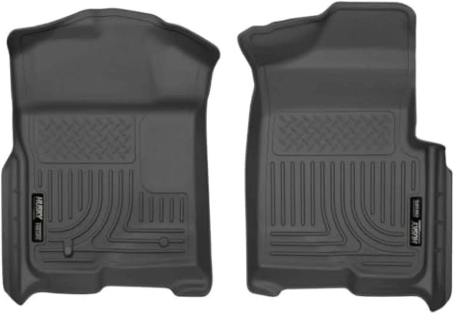 Husky Liners Weatherbeater Floor Mats | Fits 2009-2014 Ford F-150 All Cabs w/Out Manual Shifter | Front Row, 2-pc Black - 18331