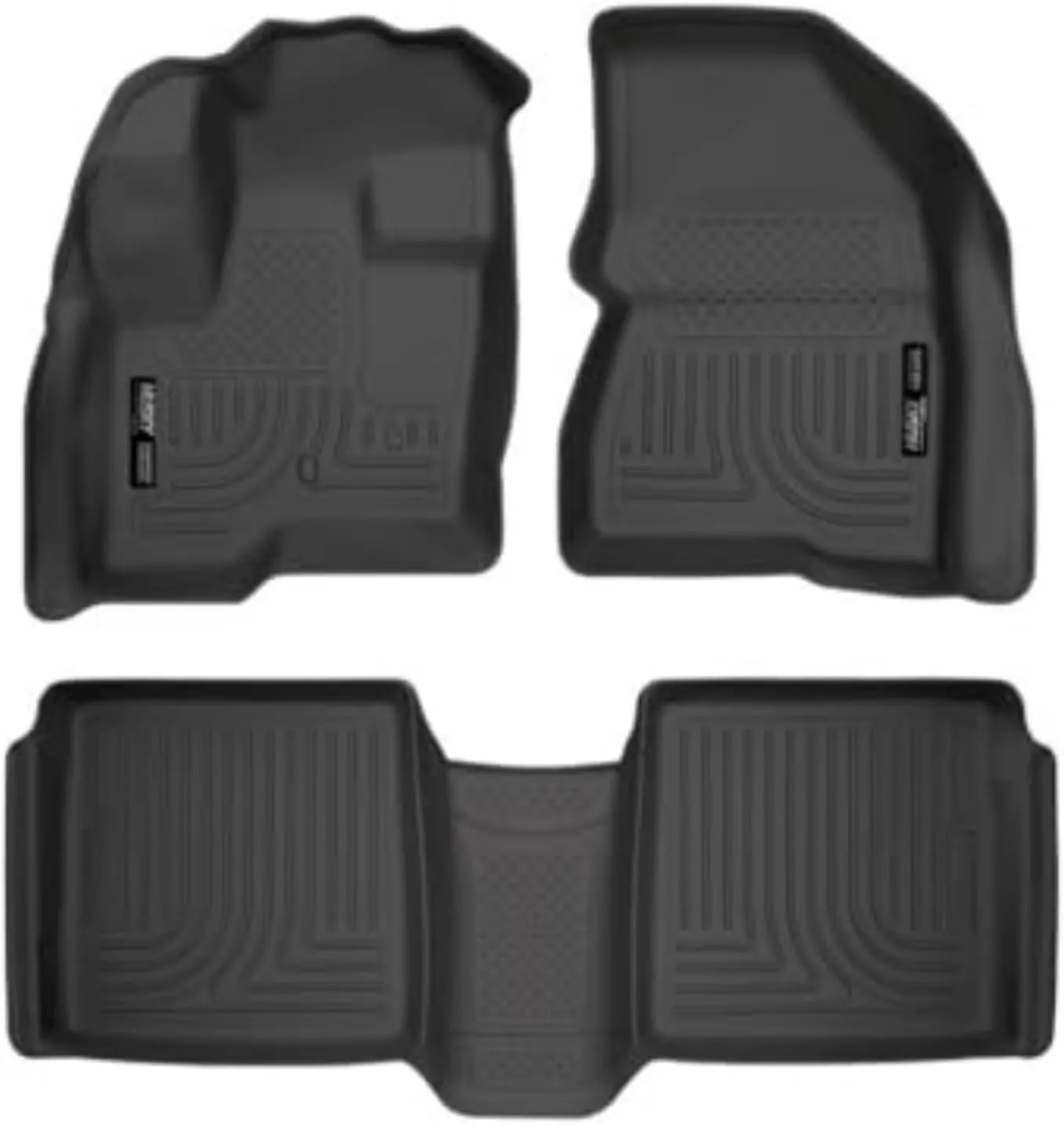 Husky Liners Weatherbeater Floor Mats | Fits 2009-2019 Ford Flex; 2010-2019 Lincoln MKT | Front & 2nd Row, 3-pc Black - 98741