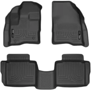 Husky Liners Weatherbeater Floor Mats | Fits 2010-2019 Ford Taurus | Front & 2nd Row, 3-pc Black - 98701