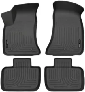 Husky Liners Weatherbeater Floor Mats | Fits 2011-2023 Chrysler 300 & Dodge Charger (Rear Wheel Drive only) | Front & 2nd Row, 3-pc Black - 98061